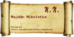 Majdán Nikoletta névjegykártya