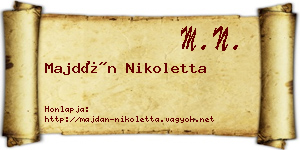 Majdán Nikoletta névjegykártya