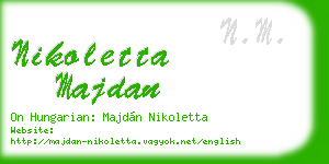 nikoletta majdan business card